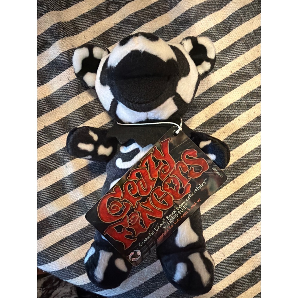 Grateful Dead Crazy Fingers Bean Bear Liquid Blue Skeleton Plush 8/13/75 NWT